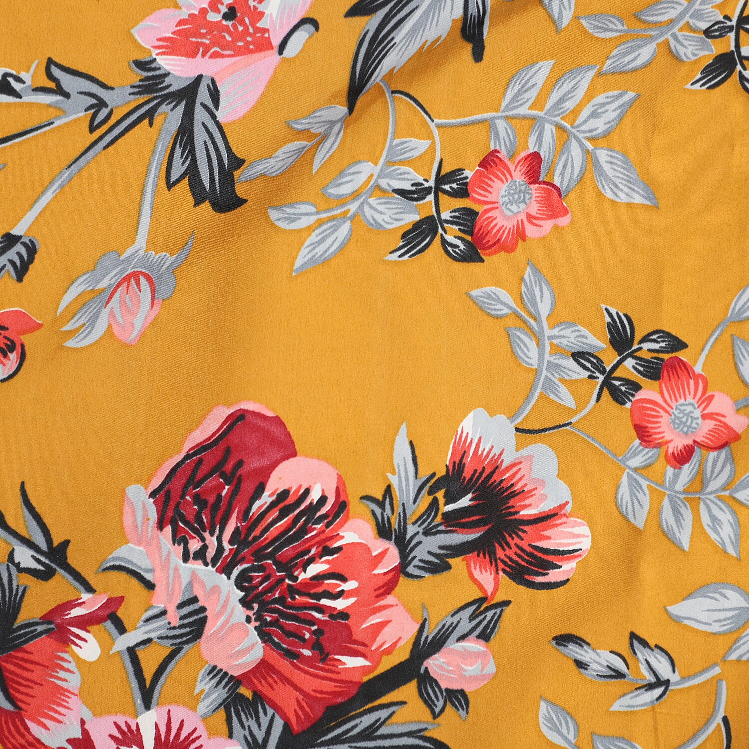 Multi Colour Floral Print Bohemian Look Long Kimono in Camel (Size up to 20)