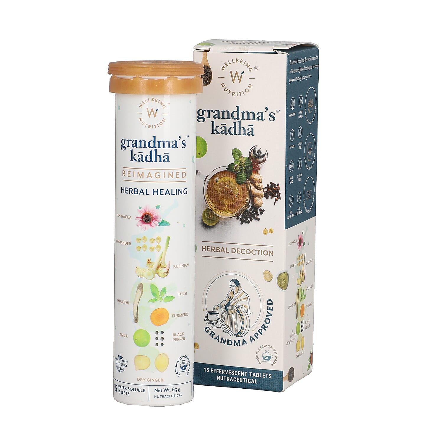 Wellbeing Nutrition- Grandma Kadha - 15 Effervescent Tablets