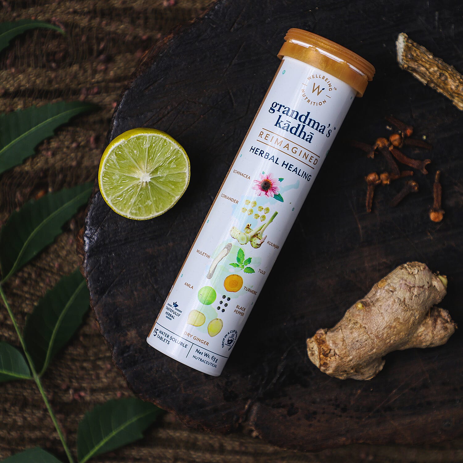 Wellbeing Nutrition- Grandma Kadha - 15 Effervescent Tablets