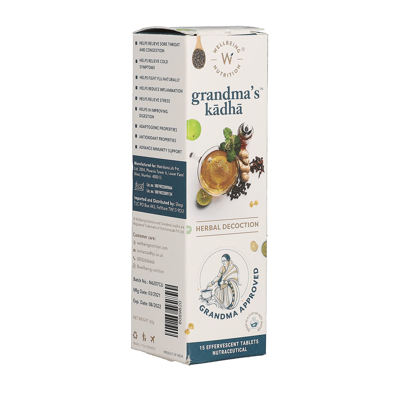 Wellbeing Nutrition- Grandma Kadha - 15 Effervescent Tablets