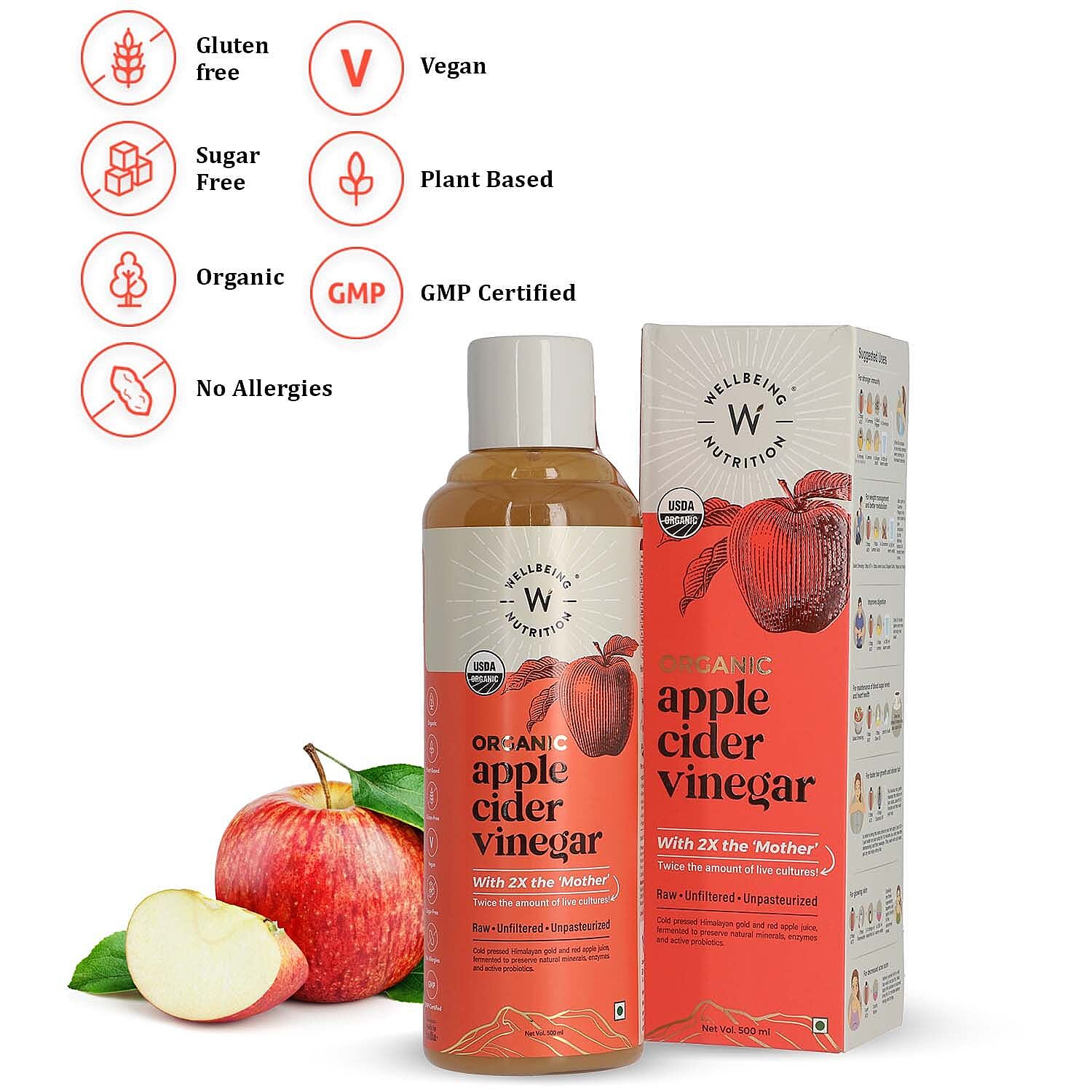 WELLBEING NUTRITION - Organic Apple Cider Vinegar - 500ml