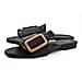 Inyati - NATALIE Black Croc Finish Sandals with Statement Buckle (Size 4)