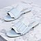 Inyati - NATALIE Soft Blue Croc Finish Sandals with Statement Buckle (Size 4)