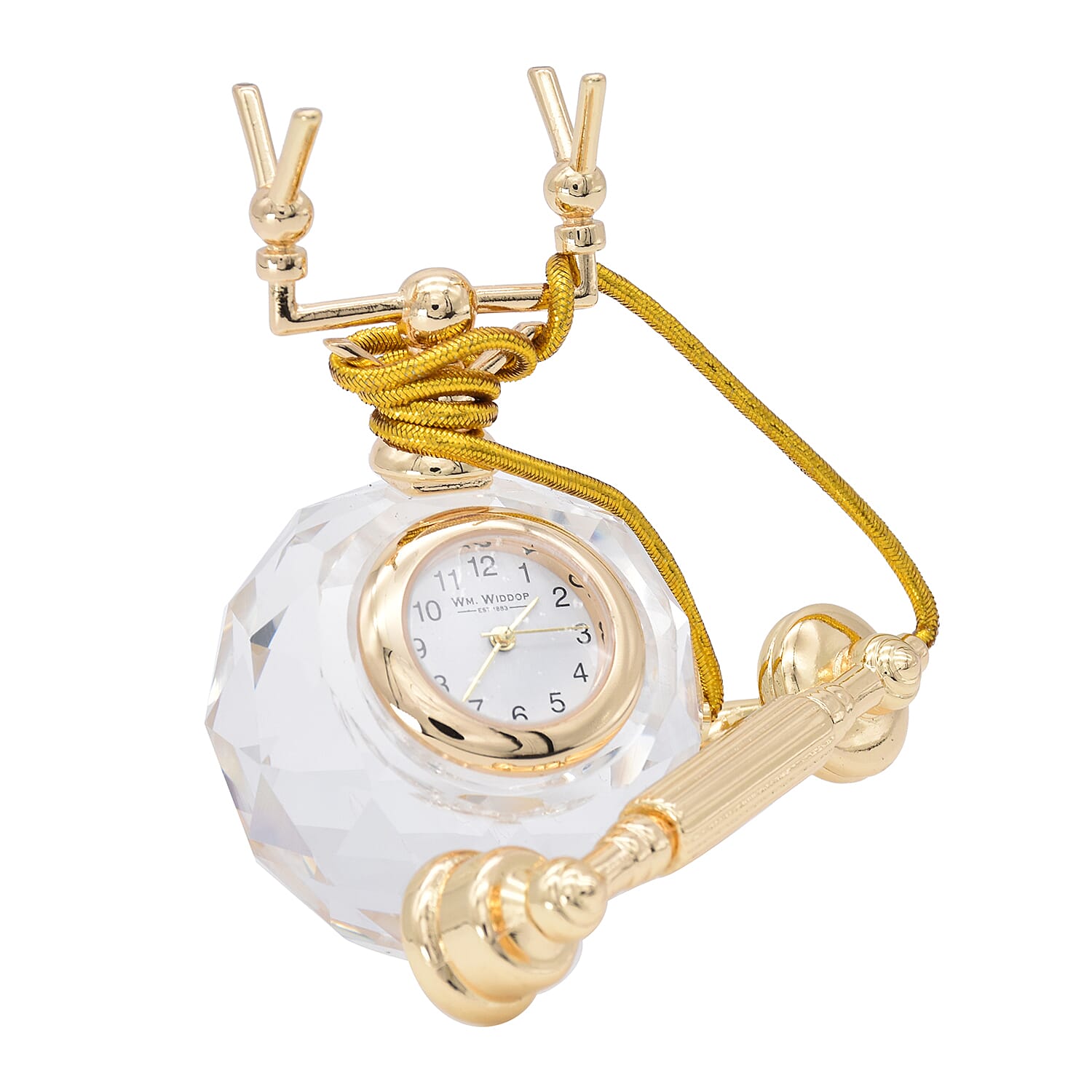 WILLIAM WIDDOP Miniature Glass Telephone Clock