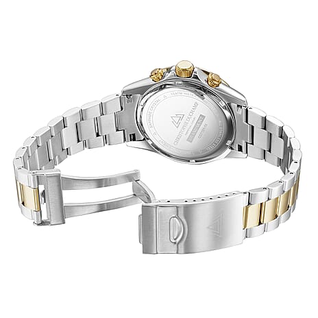 Christophe Duchamp - GRAND MONT Swiss Movt. Black Dial 10 ATM WR Watch in Dual Tone