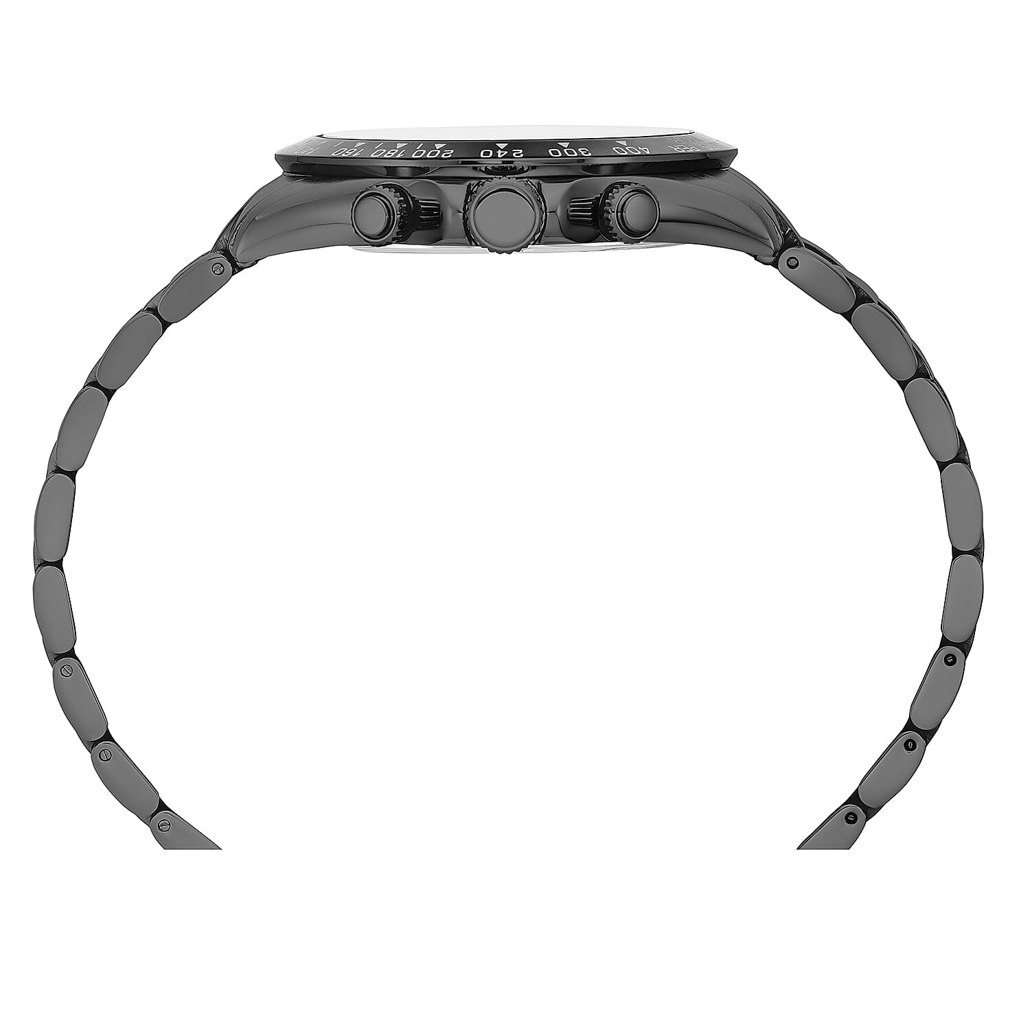 Christophe Duchamp Grand Mont Swiss Movt. Chronograph Black Dial Watch with Black Colour Chain Strap