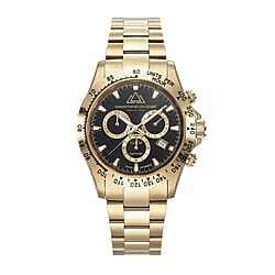 Christophe Duchamp: GRAND MONT Swiss Movement 10 ATM Water Resistant Watch in Gold Tone