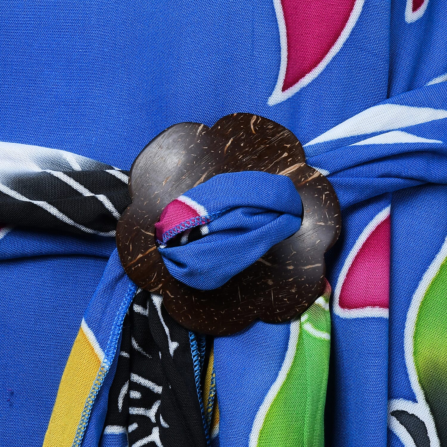 Bali Collection 100% Rayon Women Brid Pattern Midi Dress (Size 8-20) - Blue and Multi