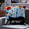 100% Cotton Fully Embroidered One Cat Cushion Cover with Zipper Closure (Size 44x44cm)- Black & Multi