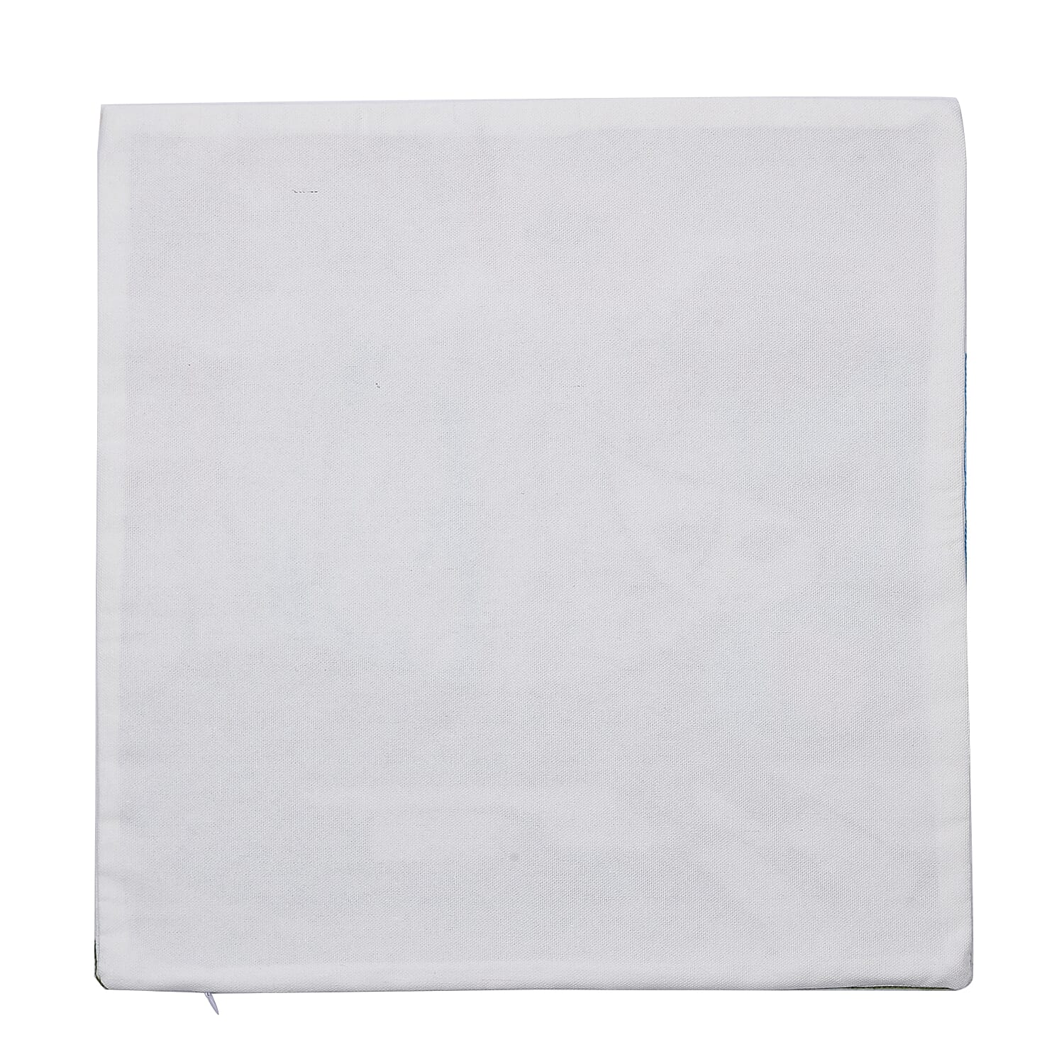 100% Cotton Fully Embroidered One Cat Cushion Cover with Zipper Closure (Size 45 cm) - Black & Multi