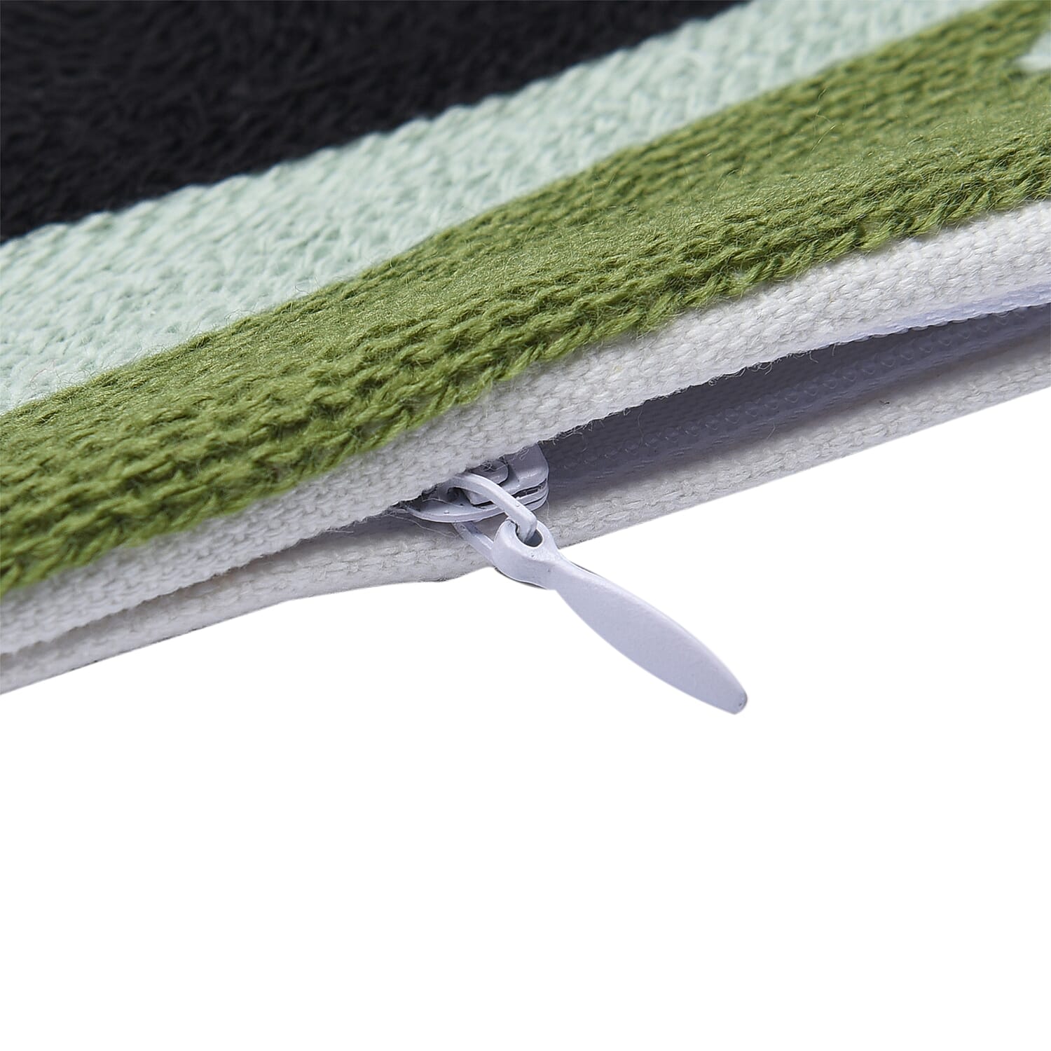 100% Cotton Fully Embroidered One Cat Cushion Cover with Zipper Closure (Size 45 cm) - Black & Multi