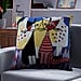100% Cotton Fully Embroidered Two Cat Cushion Cover with Zipper Closure (Size 44x44cm)- Yellow & Multi