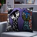 100% Cotton Fully Embroidered Two Cat Cushion Cover with Zipper Closure (Size 44x44cm)- Purple & Multi