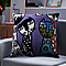 100% Cotton Fully Embroidered Two Cat Cushion Cover with Zipper Closure (Size 44x44cm)- Purple & Multi
