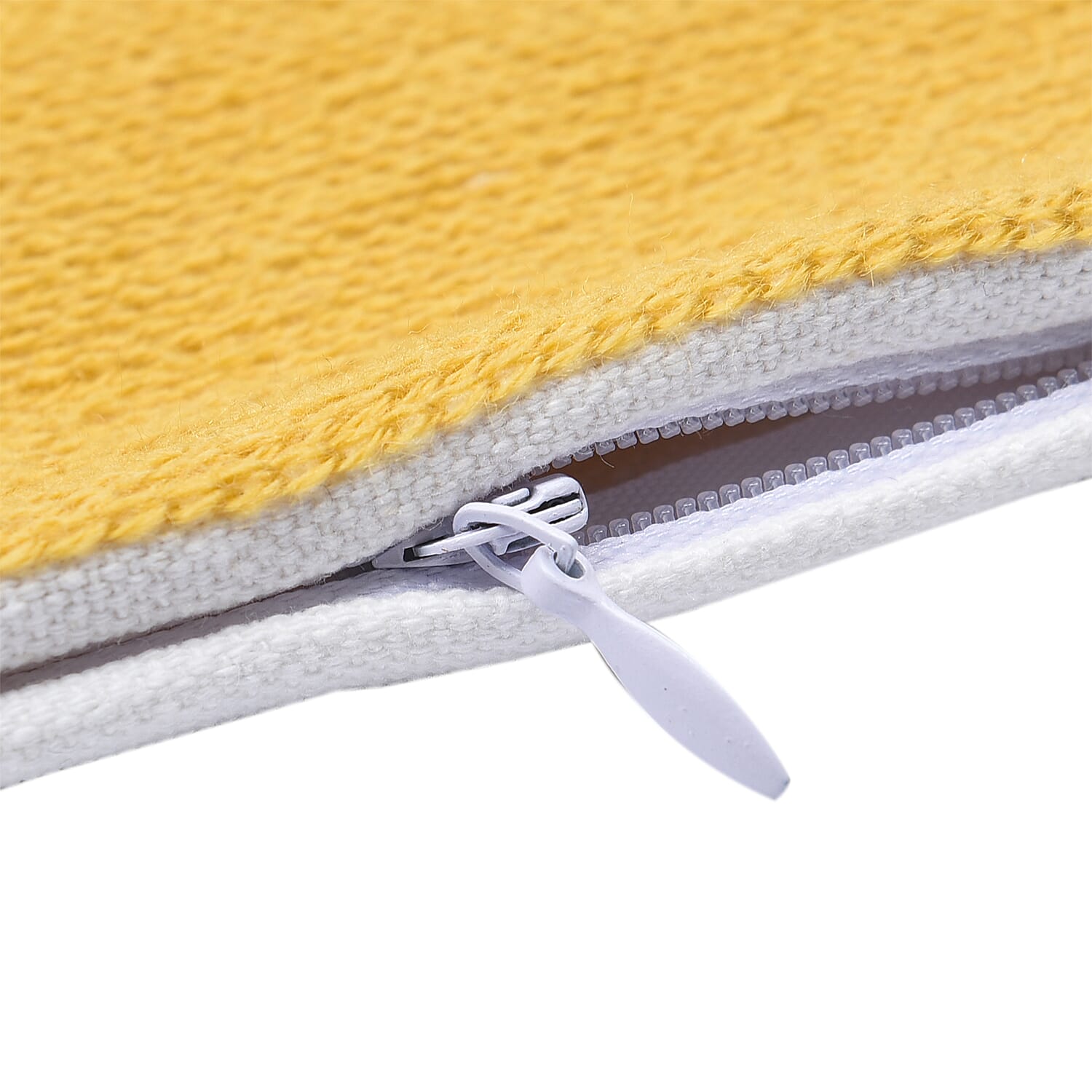 100% Cotton Fully Embroidered Lady Cushion Cover with Zipper Closure (Size 45 cm) - Mustard & Red