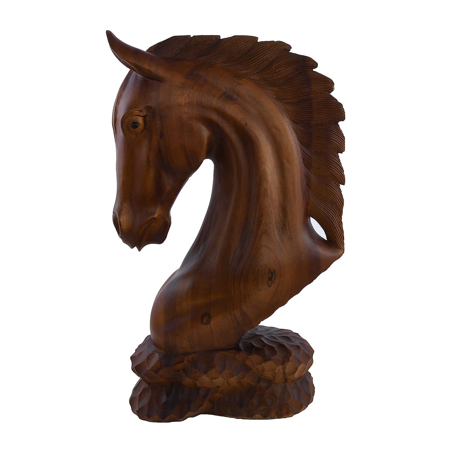 Bali Collection - Decorative Handcrafted Wooden Horse Sculpture (Size-50x30x26x13Cm) - Light and Dark Brown