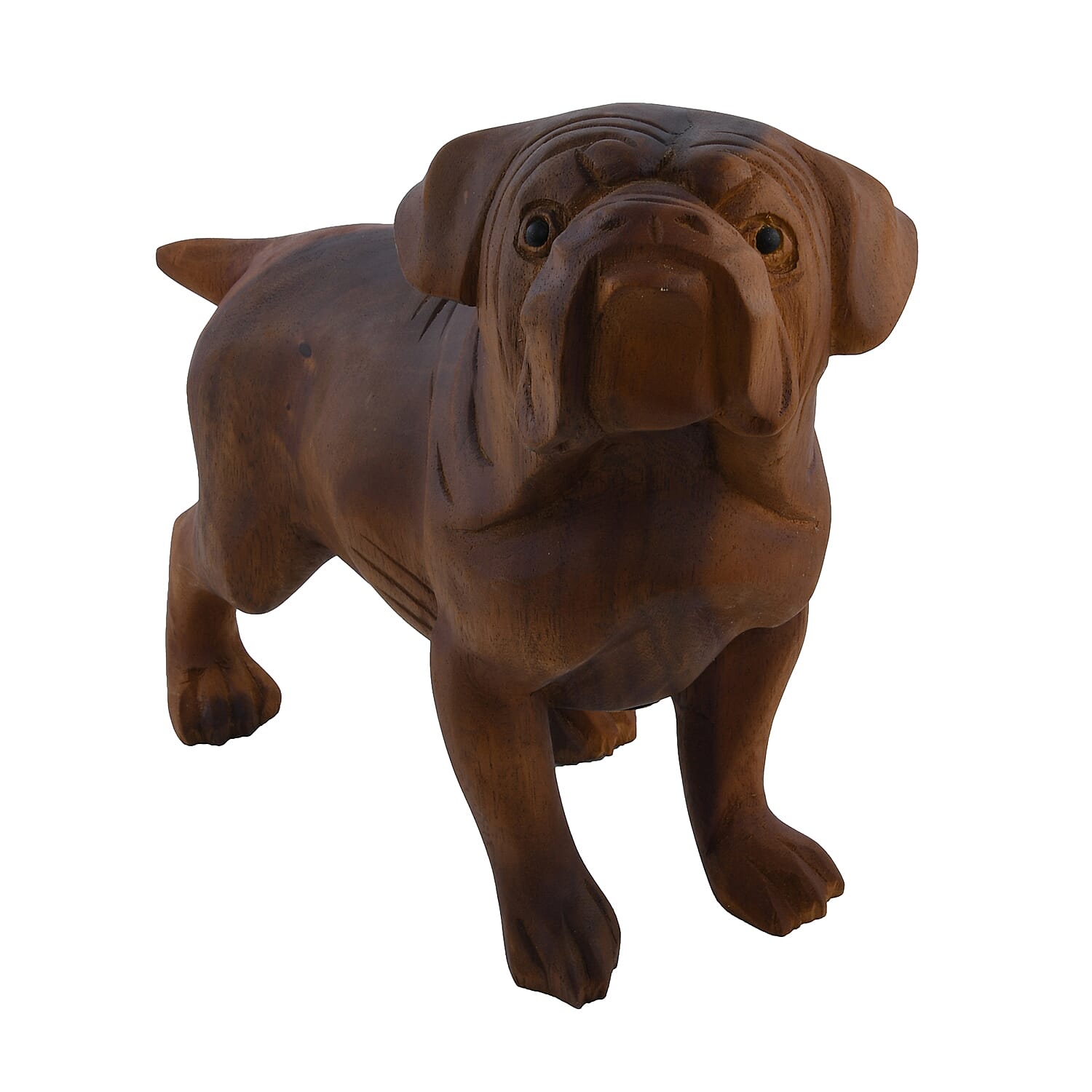 Bali Collection - Decorative Handcrafted Wooden Pug Sculpture (Size-23x33x14Cm) - Brown