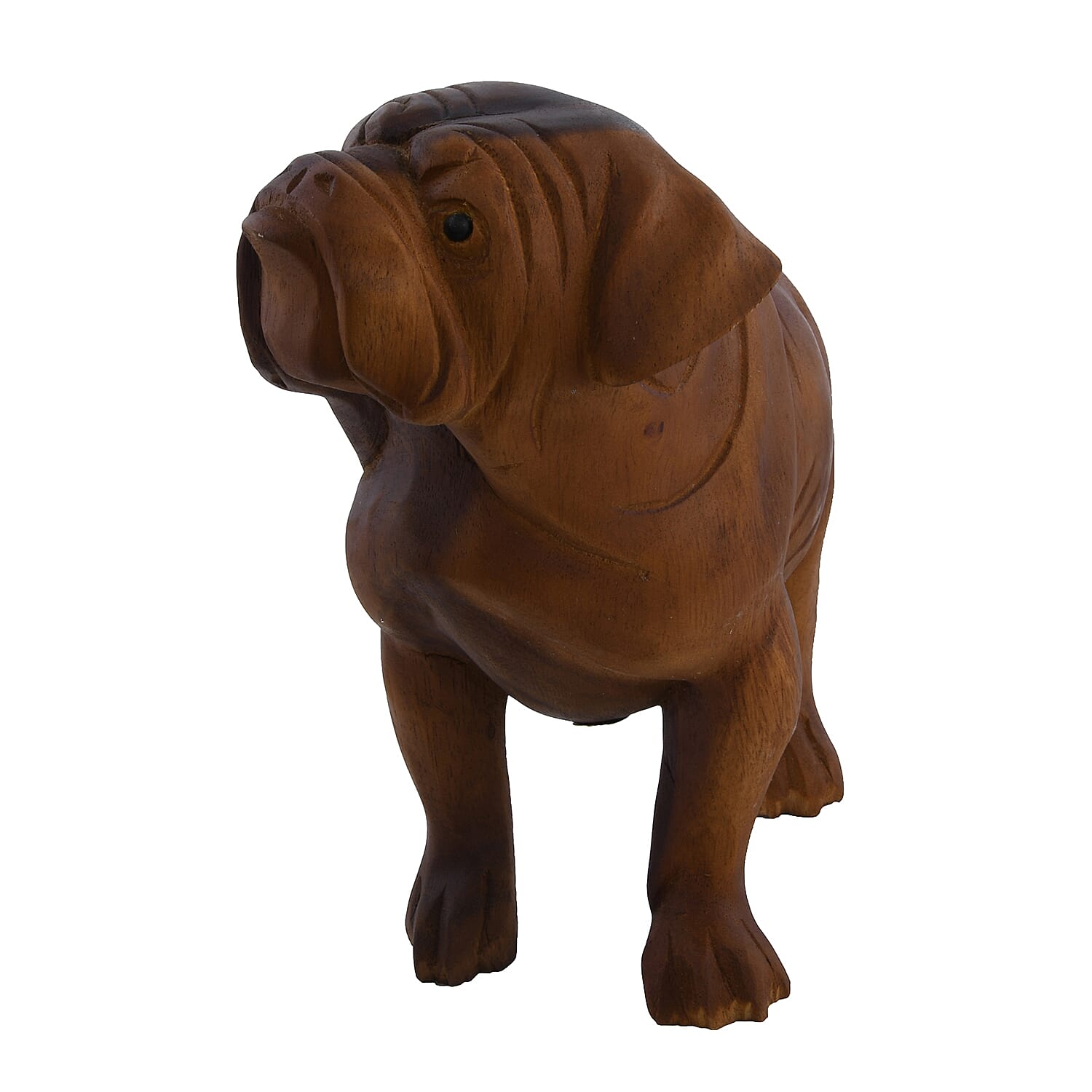 Bali Collection - Decorative Handcrafted Wooden Pug Sculpture (Size-23x33x14Cm) - Brown