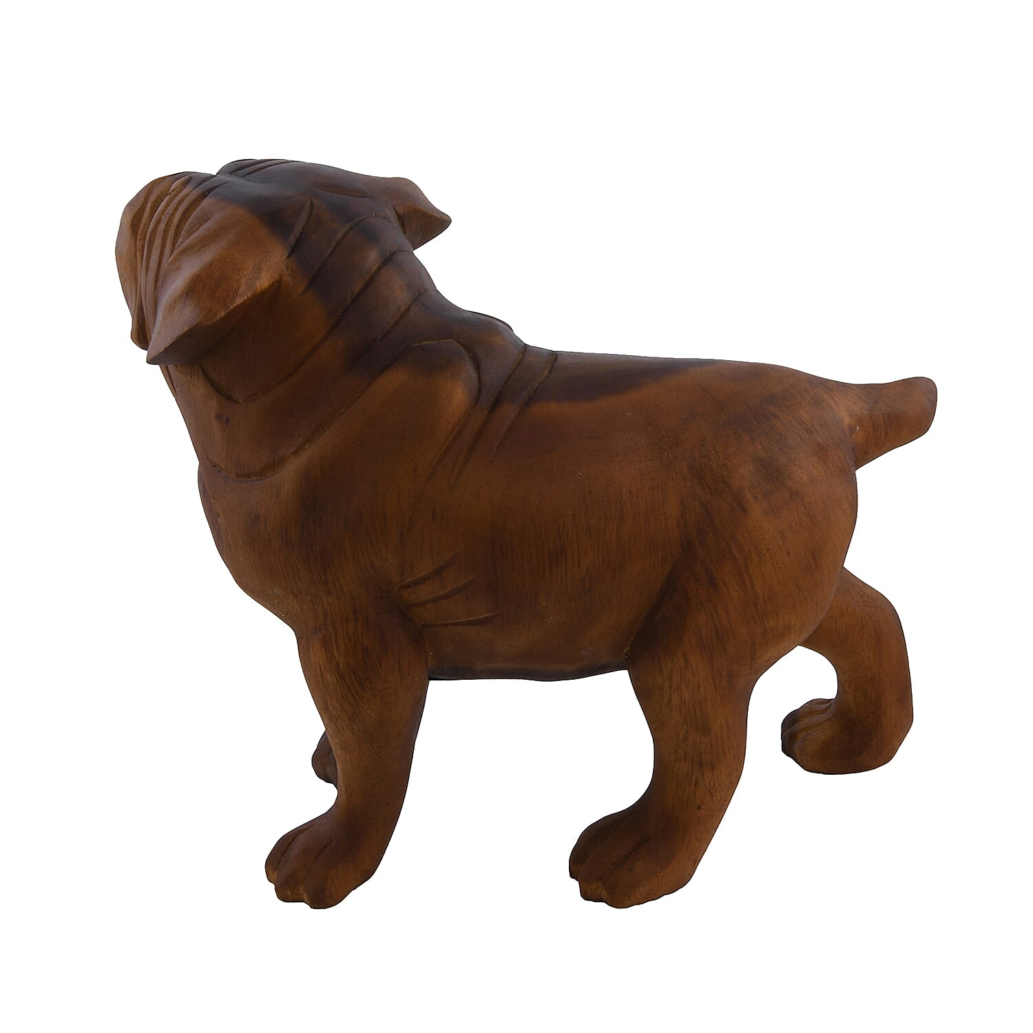 Bali Collection - Decorative Handcrafted Wooden Pug Sculpture (Size-23x33x14Cm) - Brown