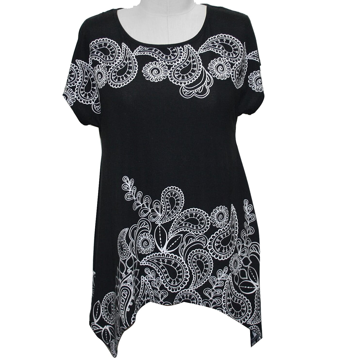 Sugar Crisp Supersoft Longline Printed Short Sleeve Top