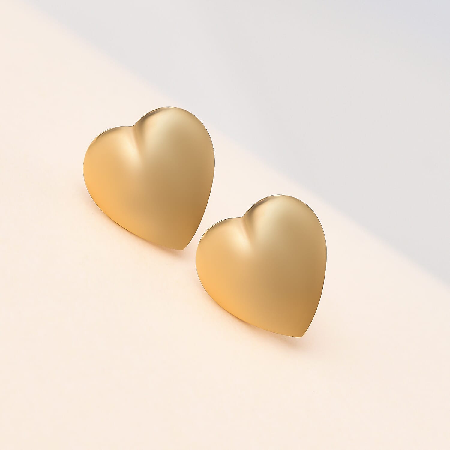 9K Yellow Gold Heart Earrings (With Push Back)