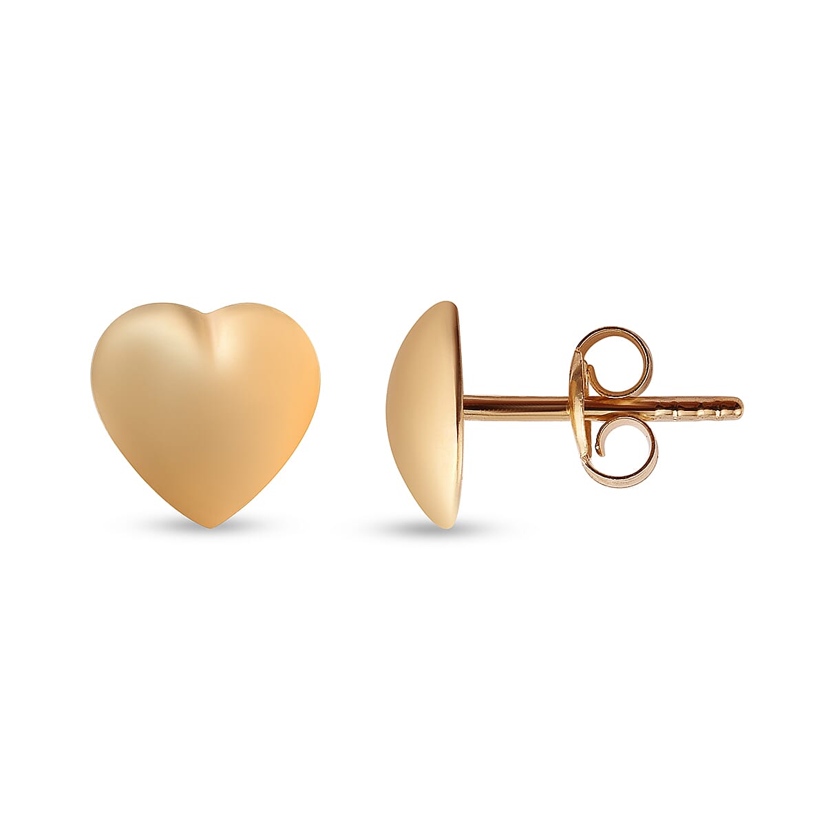 9K Yellow Gold Heart Earrings (With Push Back)