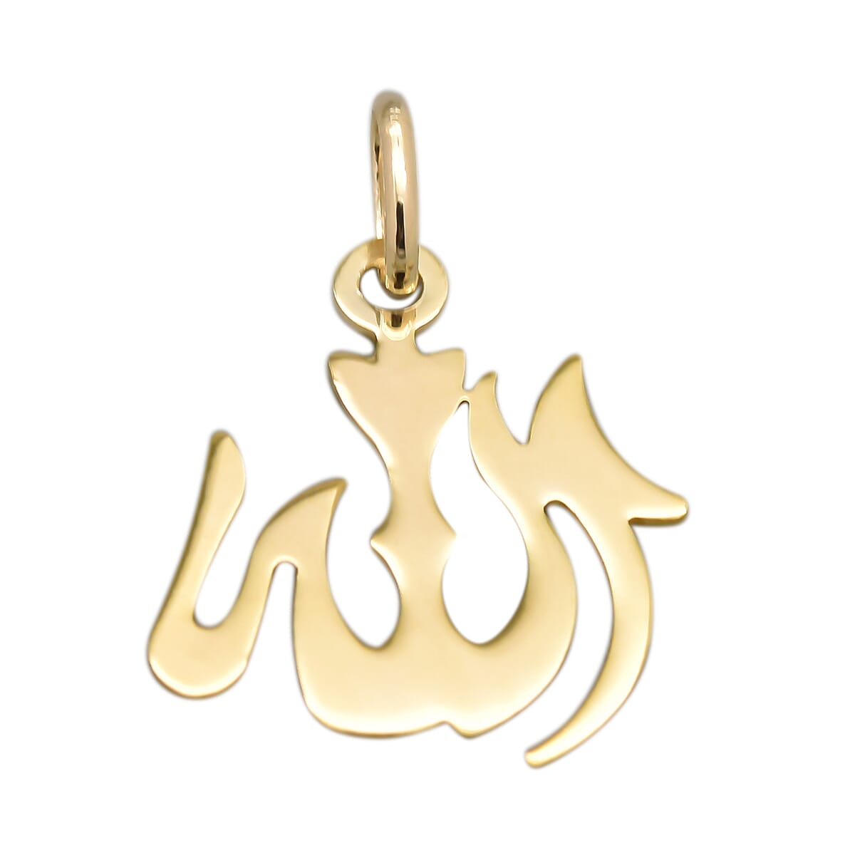 9K Yellow Gold Allah Shape Pendant, Gold Wt. 0.72 Gms.