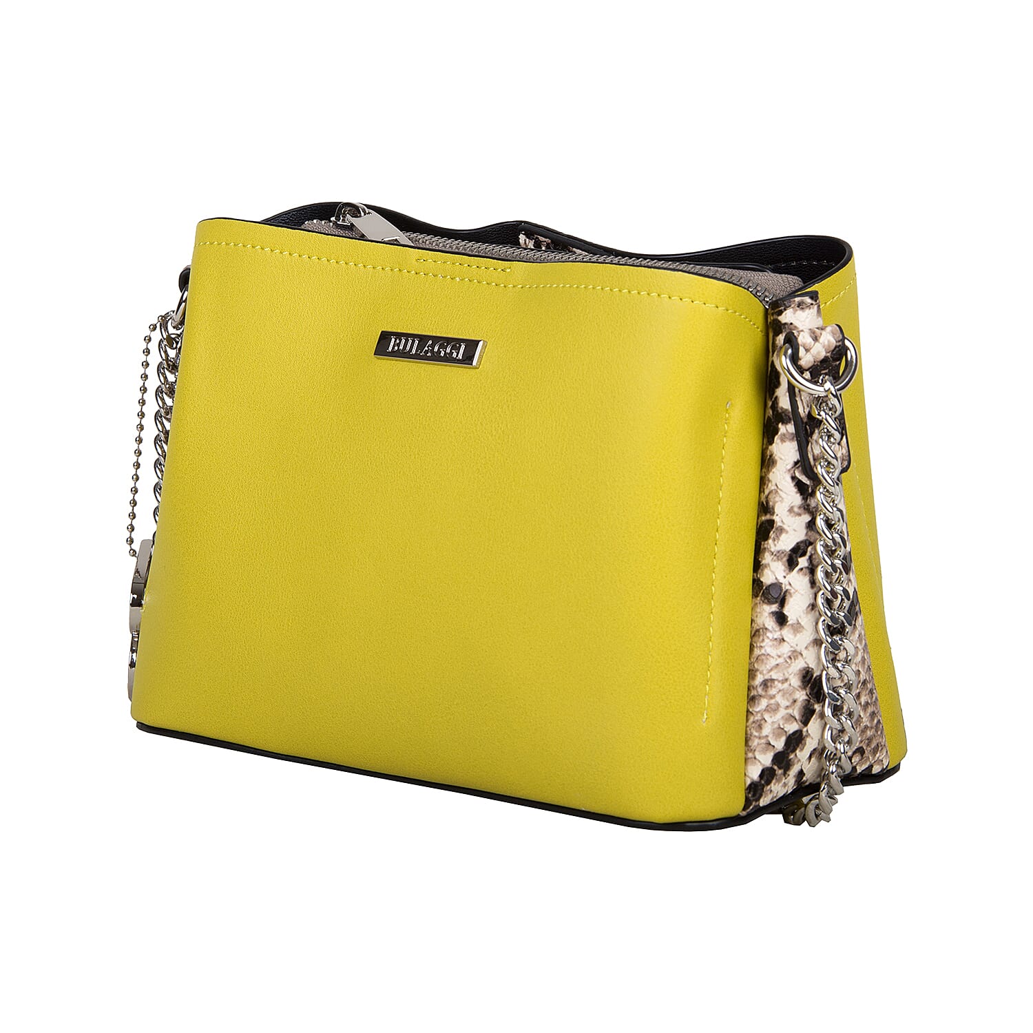 Bulaggi Collection Mona Crossover in Lime with Magnetic Claps Closure and Side Zips