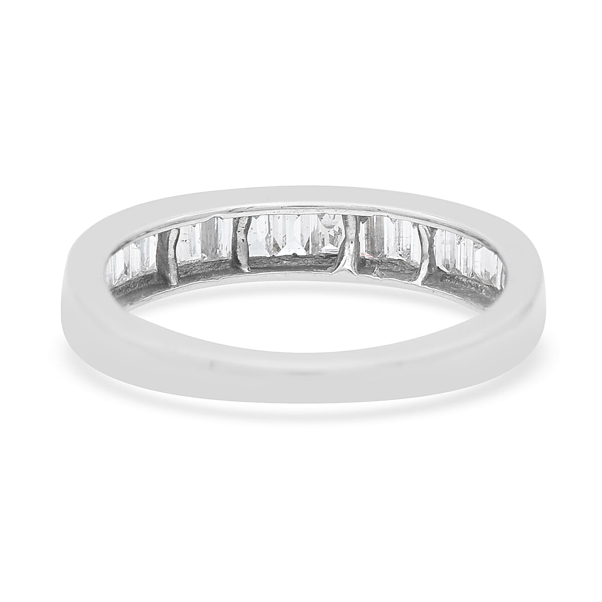 ILIANA 18K White Gold SGL Certified Diamond (SI-G-H) Half Eternity Band Ring 1.000 Ct.