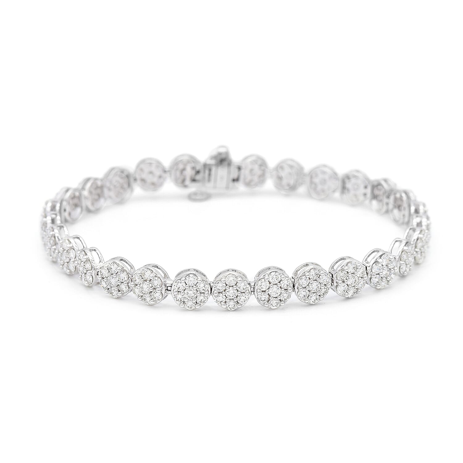 NY Close Out 14K White Gold Diamond (SI-I1 F-G) Tennis Bracelet (Size 7.25) 5.00 Ct, Gold Wt. 11.73 Gms