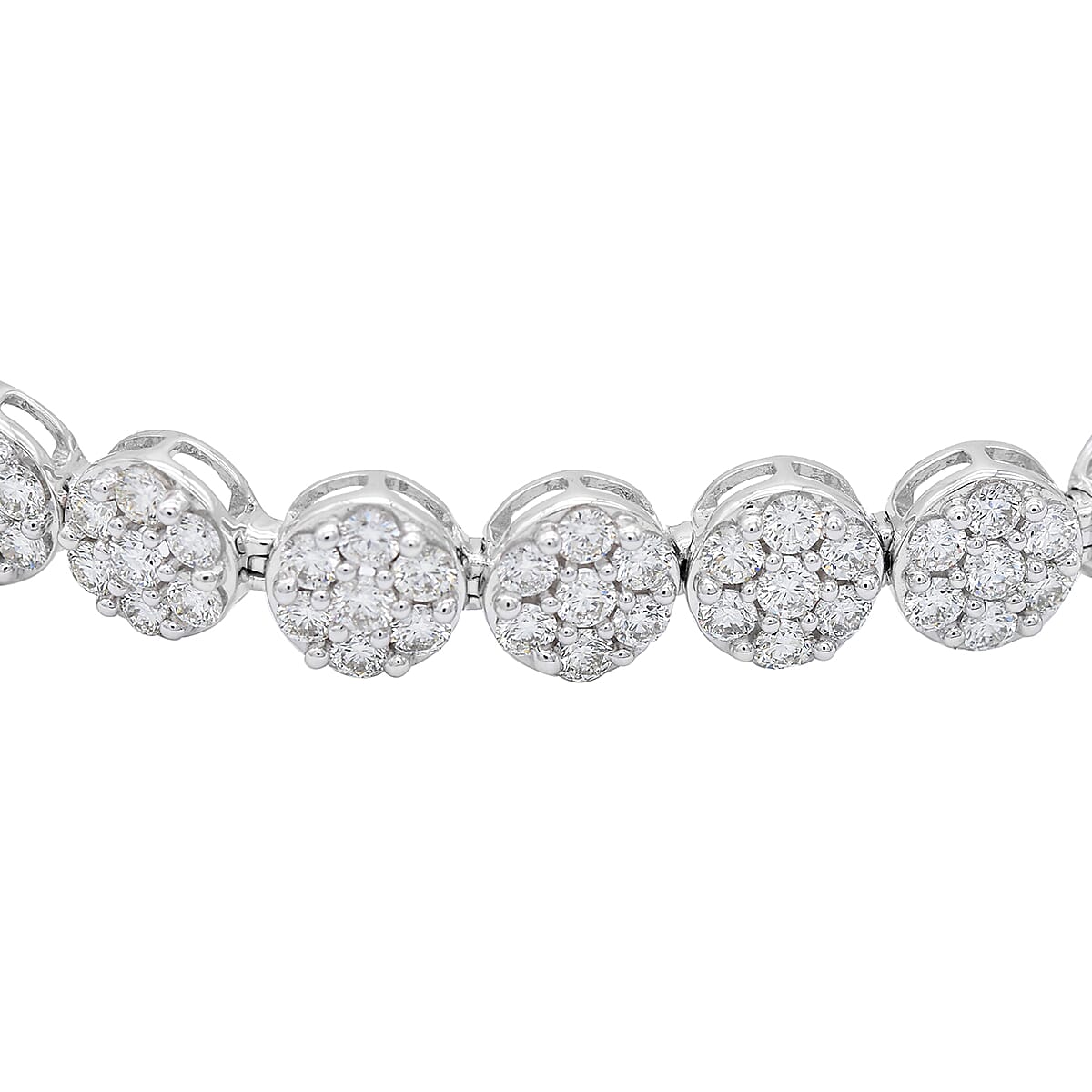 NY Close Out 14K White Gold Diamond (SI-I1 F-G) Tennis Bracelet (Size 7.25) 5.00 Ct, Gold Wt. 11.73 Gms