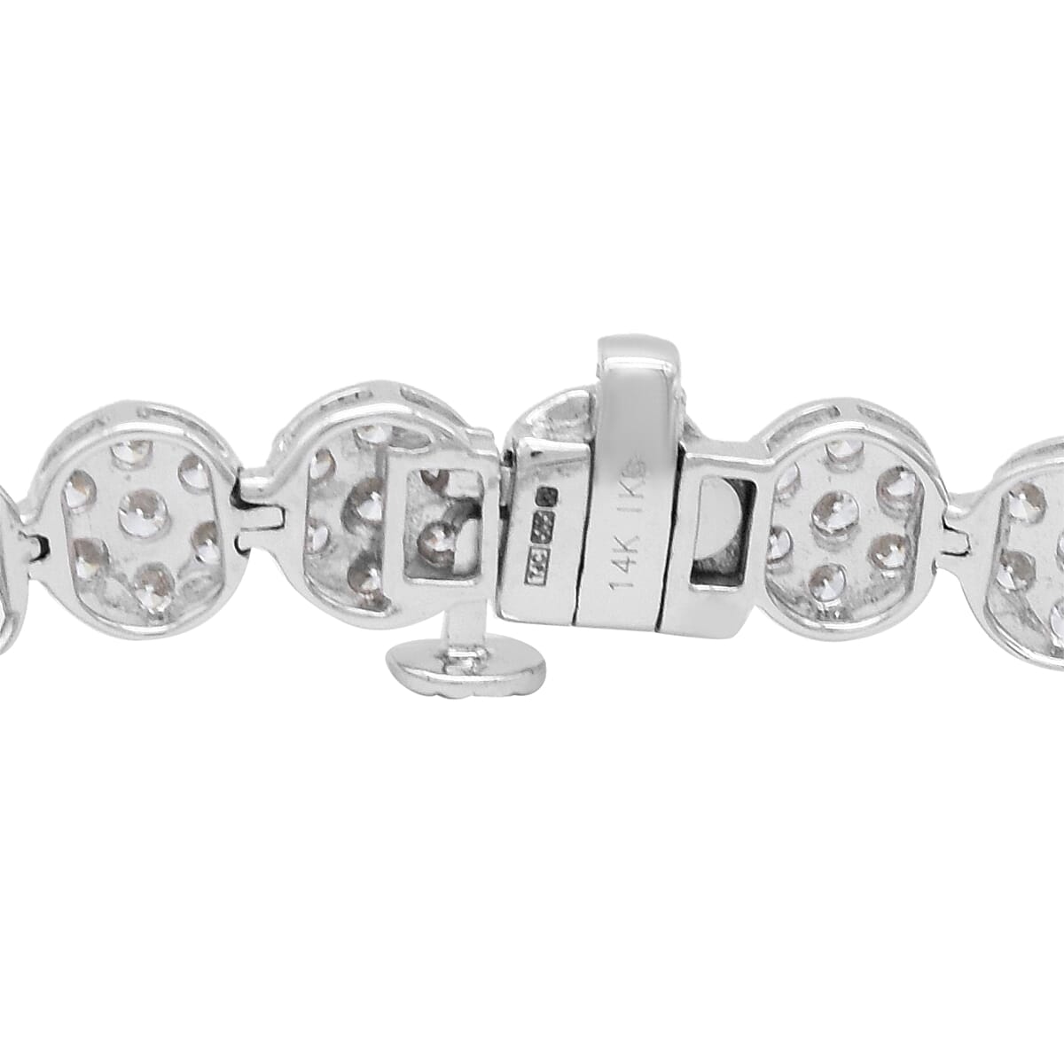 NY Close Out 14K White Gold Diamond (SI-I1 F-G) Tennis Bracelet (Size 7.25) 5.00 Ct, Gold Wt. 11.73 Gms