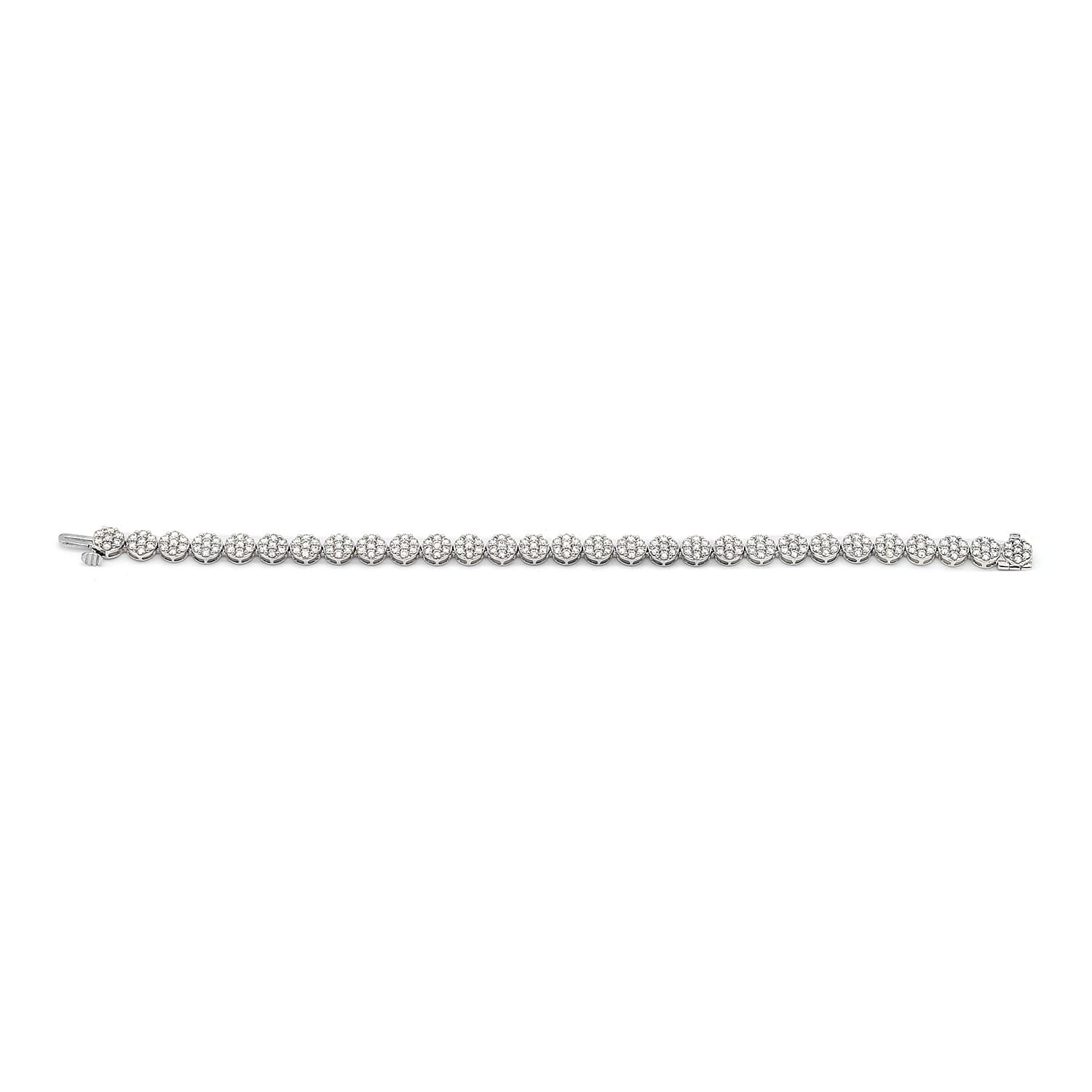 NY Close Out 14K White Gold Diamond (SI-I1 F-G) Tennis Bracelet (Size 7.25) 5.00 Ct, Gold Wt. 11.73 Gms