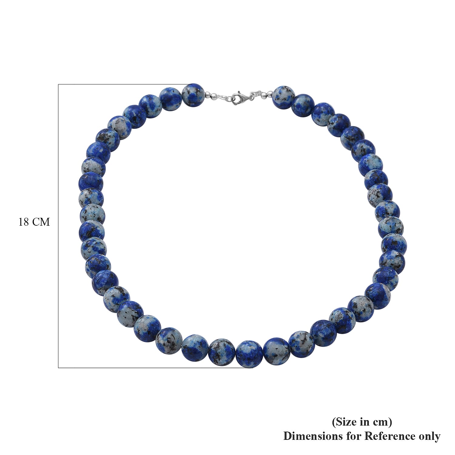 Blue Variscite Beads Necklace (Size 18) in Sterling Silver 304.00 Ct.