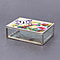 Hand Painted Butterfly & Floral Rectangular Glass Trinket Box (Size 13x9x4Cm) - Purple & Multi