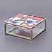 Hand Painted Floral Square Glass Trinket Box (Size 10.5x10.5x4 Cm) - Red
