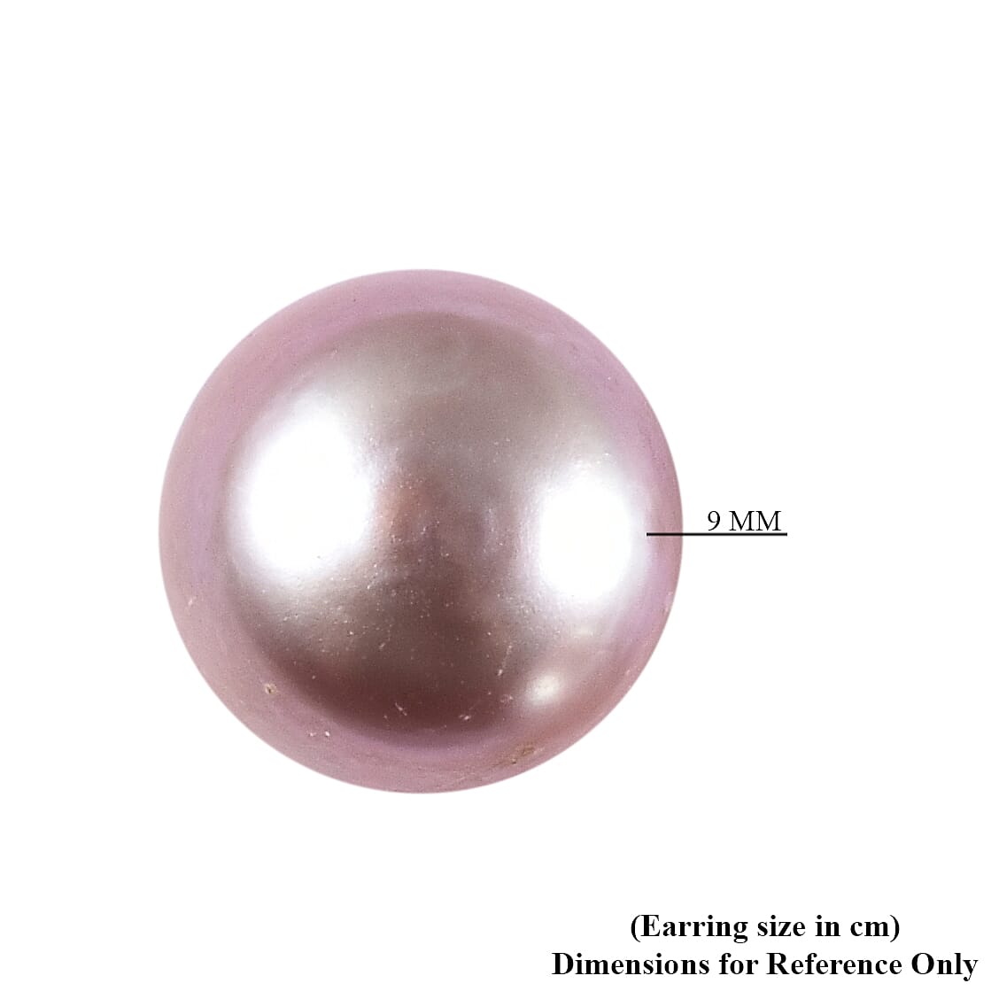 Purple Freshwater Pearl Stud Earrings in Rhodium Overlay Sterling Silver