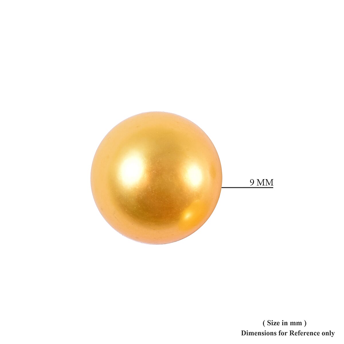Golden Freshwater Pearl (8-10mm) Stud Earrings with Push Back in Rhodium Overlay Sterling Silver 10.50 Ct.