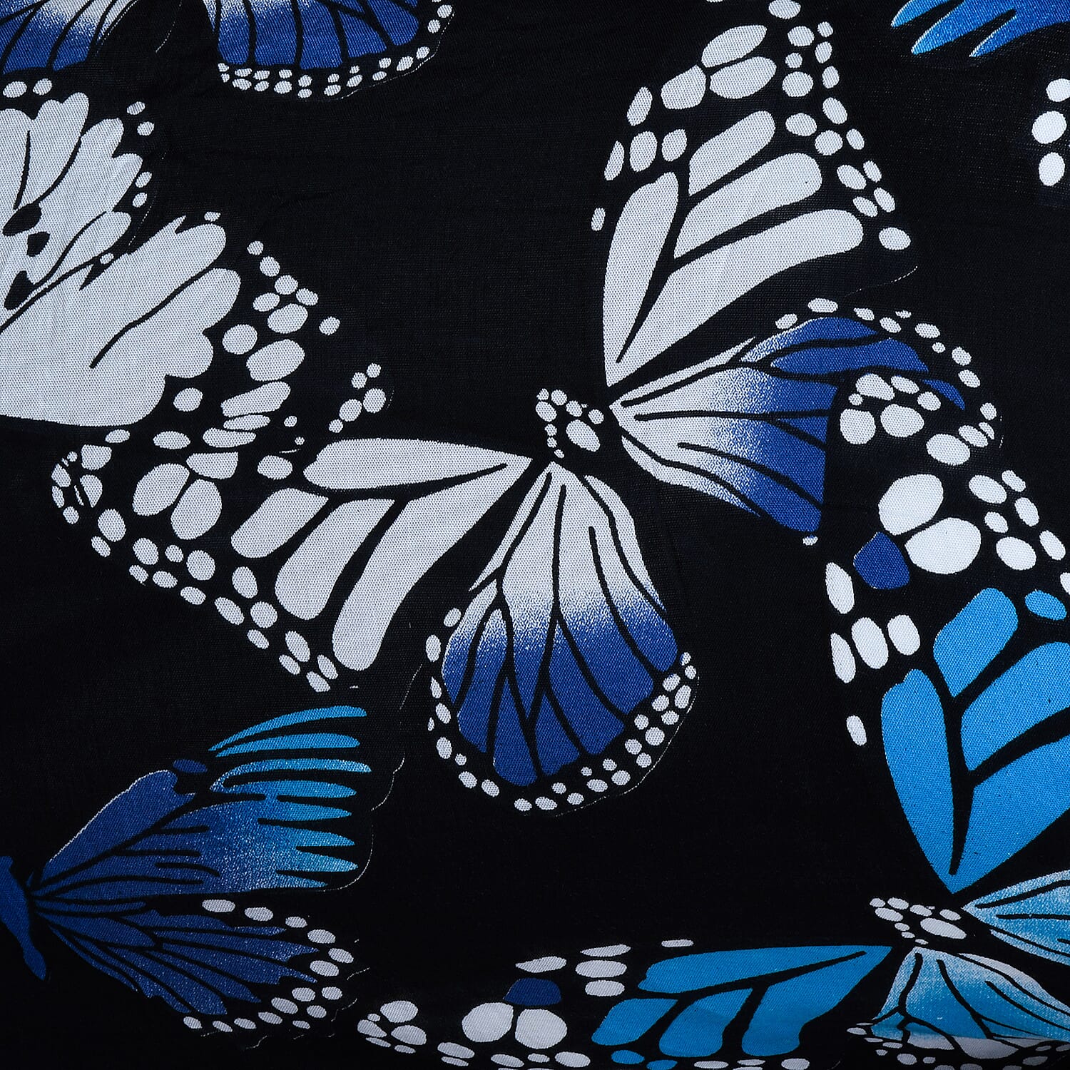 Bali Collection Rayon Women Butterfly Pattern Sarong - Black Blue and White