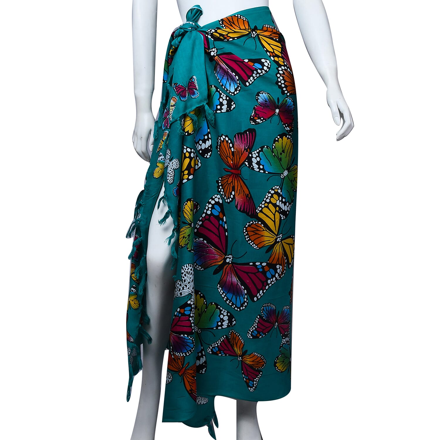 Women Butterfly Pattern Sarong (Size-160x105Cm) - Teal