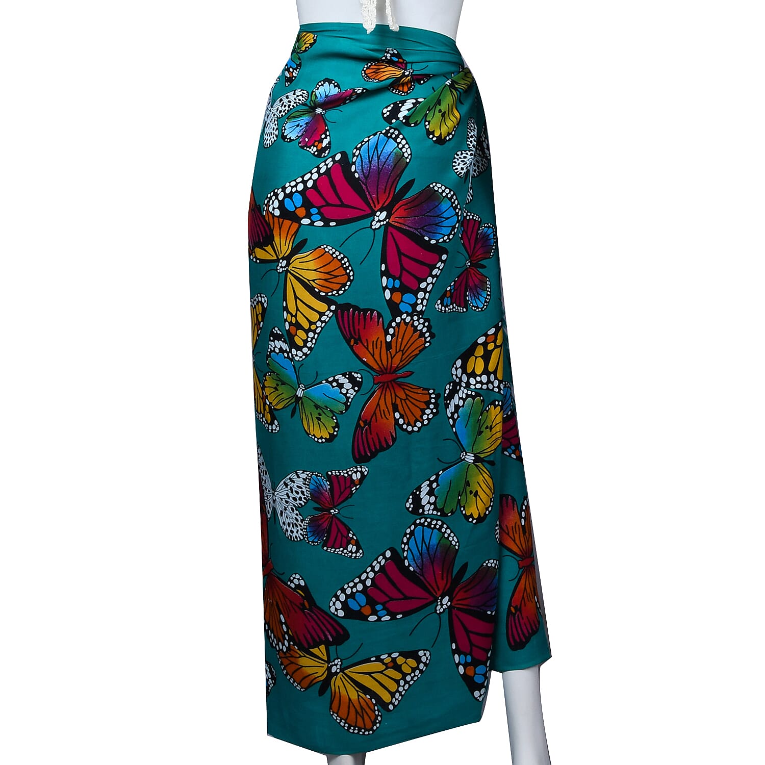 Women Butterfly Pattern Sarong (Size-160x105Cm) - Teal
