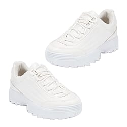 White Lace-Up Chunky Trainers (Size 3)