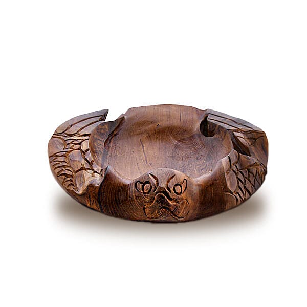Bali Collection -  Handcrafted Teak Wood Bowl Turtle with Curved (Size-30x30x15Cm)