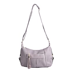 SENCILLEZ Genuine Leather Womens Crossbody Bag with Shoulder Strap - Grey