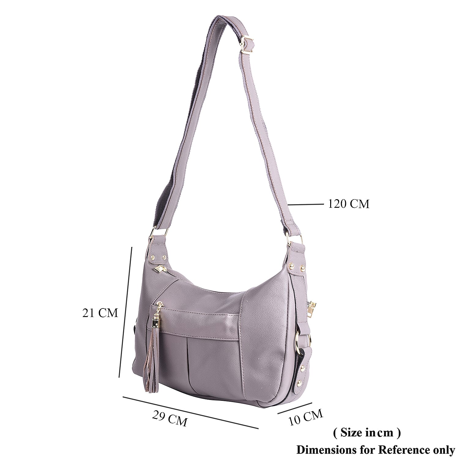 SENCILLEZ Genuine Leather Womens Crossbody Bag with Shoulder Strap - Grey