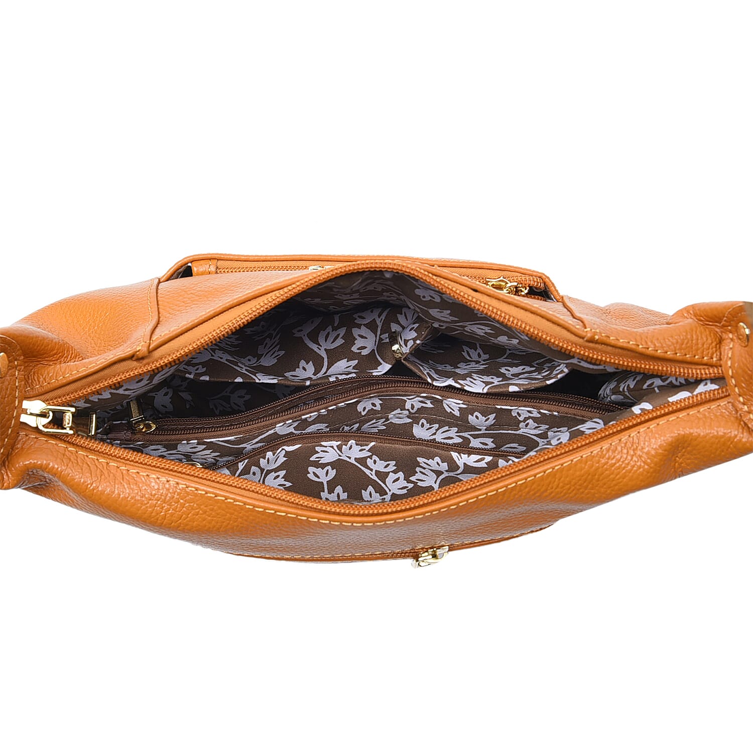 SENCILLEZ Genuine Leather Womens Crossbody Bag with Shouler Strap (Size 29x10x21 Cm) - Mustard