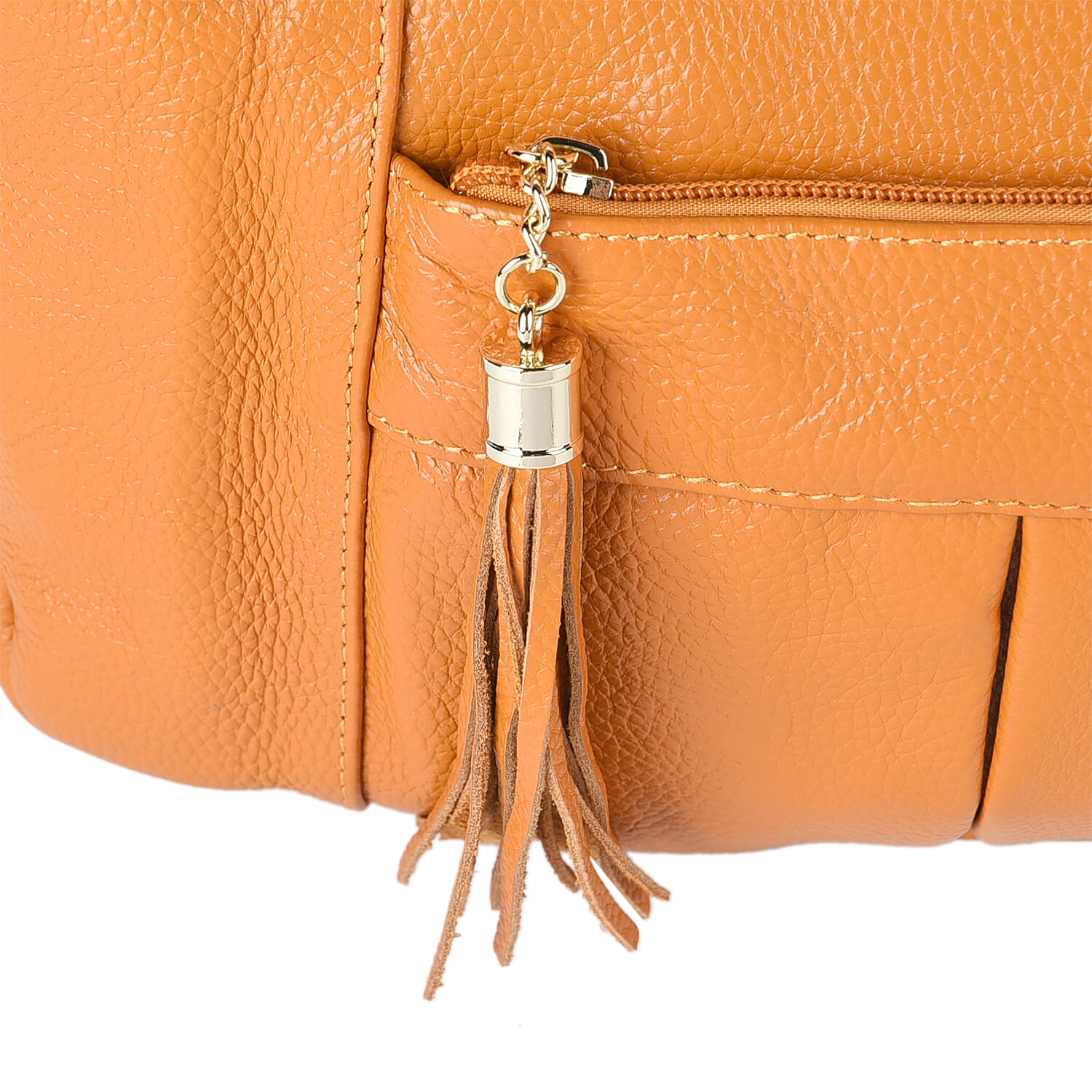 SENCILLEZ Genuine Leather Womens Crossbody Bag with Shouler Strap (Size 29x10x21 Cm) - Mustard