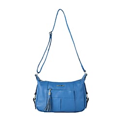 SENCILLEZ Genuine Leather Womens Crossbody Bag with Shoulder Strap - Grey