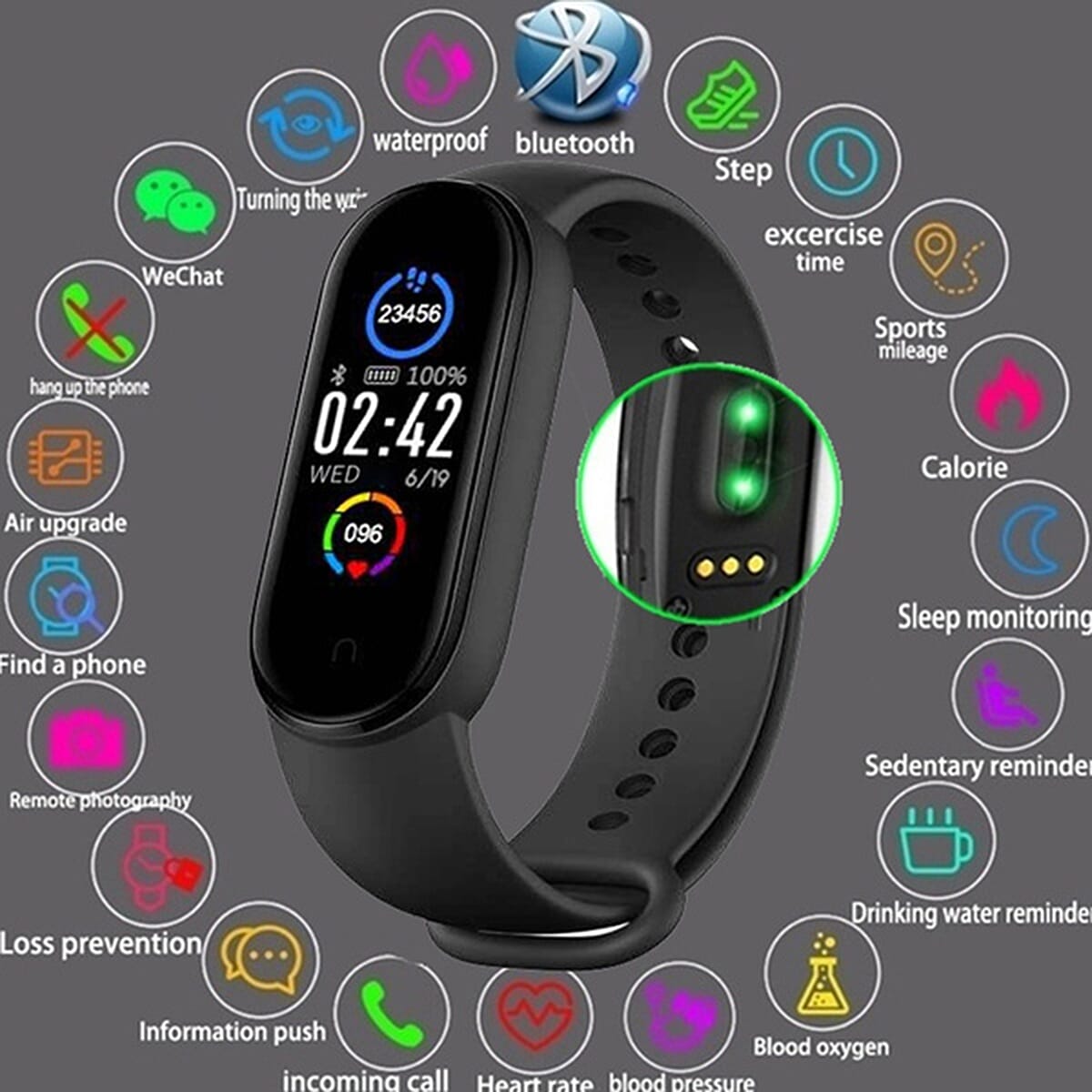 M5 Smart Watch with Silicone Strap