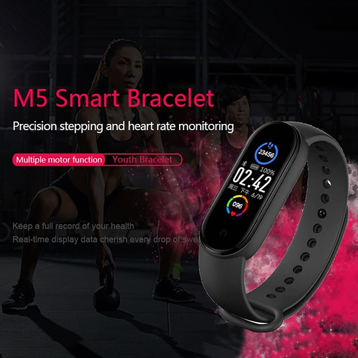 M5 Smart Watch with Silicone Strap